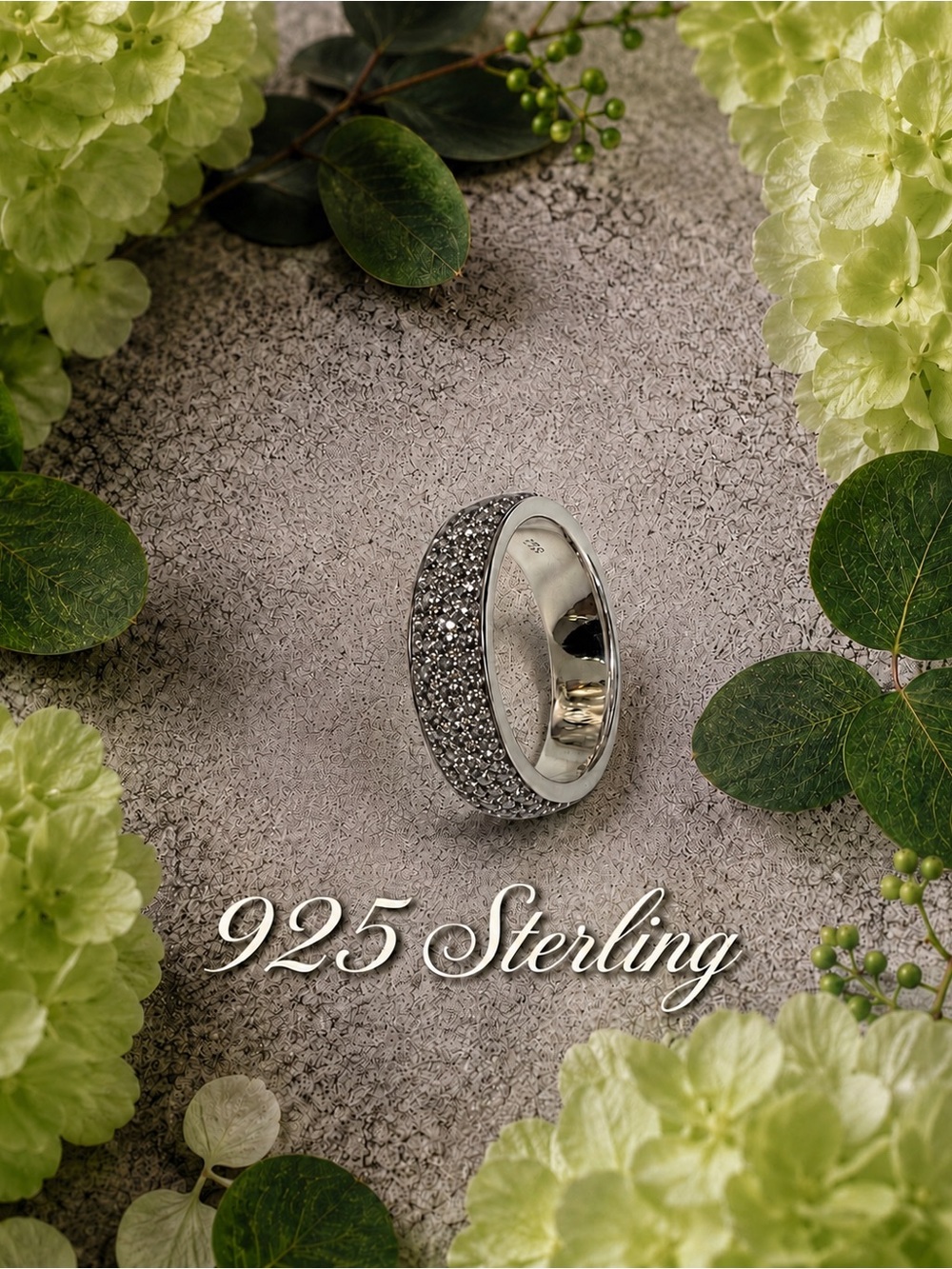RESTOCKED❤️Sterling Silver Swarovski Blk Diamond Pavé Crystal Band